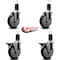 Service Caster 5'' Black Poly Wheel Swivel 1-5/8'' Expanding Stem Caster Set 2 Brakes, 4PK SCC-EX20S514-PPUB-BLK-2-PLB-2-158 - alternate 5